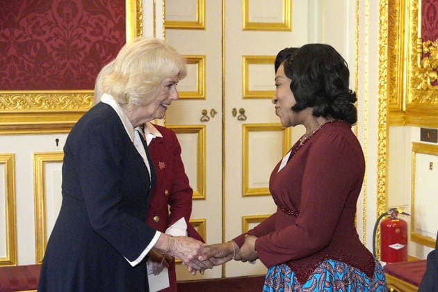 Women of the World reception at James s Palace Queen Camilla, President of Women of the World (WOW), greets Commonwealth Secretary General Shirley Botchwey during a reception at St James s Palace, London, to mark International Women s Day and the fifteenth year of WOW. Women of the World is a global alliance of partners, working together to drive an equal and inclusive future for women, girls and non-binary people. Picture date: Tuesday March 10, 2026., Credit:Aaron Chown Avalon UK, London  Copyright: xAaronxChownx xAvalonx 1081734864