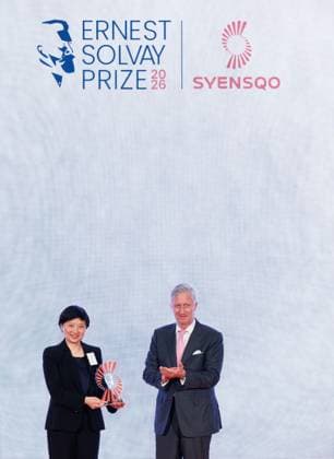 King Philippe - Filip of Belgium hands out the award to professor Xiaowei Zhuang (for pioneering the development of genome-scale imaging) at the Ernest Solvay Prize Award Ceremony 2026, Tuesday 10 March 2026 in Brussels. The Ernest Solvay Prize is a biennial award created in 2013 and accompanied by a prize of 300,000 euros. It honours scientists whose research contributes to shaping the chemistry of tomorrow.  BENOITxDOPPAGNE 167074349