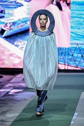 PFW Pierre Cardin Runway A model walks the runway at the Pierre Cardin show during Fashion Week in Paris, France on March 10, 2026. Photo by Julien Reynaud APS-Medias ABACAPRESS.COM Paris France  Copyright: xReynaudxJulien APS-Medias ABACAx