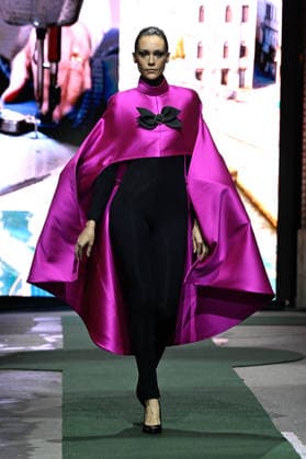 (260311) -- PARIS, March 11, 2026 -- A model presents a creation from the Ready-to-Wear Fall Winter 2026-2027 collections by Pierre Cardin during the Paris Fashion Week in Paris, France, on March 10, 2026. ( Handout via Xinhua) FRANCE-PARIS-FASHION WEEK-PIERRE CARDIN MeetEurope 