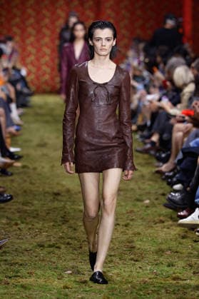 (260311) -- PARIS, March 11, 2026 -- A model presents a creation from the Ready-to-Wear Fall Winter 2026-2027 collections by Miu Miu during the Paris Fashion Week, in Paris, France, on March 10, 2026. ( Handout via Xinhua) FRANCE-PARIS-FASHION WEEK-MIU MIU MeetEurope 