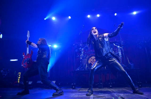 Concert of the Swedish metal band Avatar was held in Zlin, Czech Republic, on March 10, 2026. On the photo perform, from left, guitarist Tim Ohrstrom and singer Johannes Eckerstrom. (CTKxPhoto DaliborxGluck) CTKPhotoP2026031009873  CTKPhotoP2026031009873