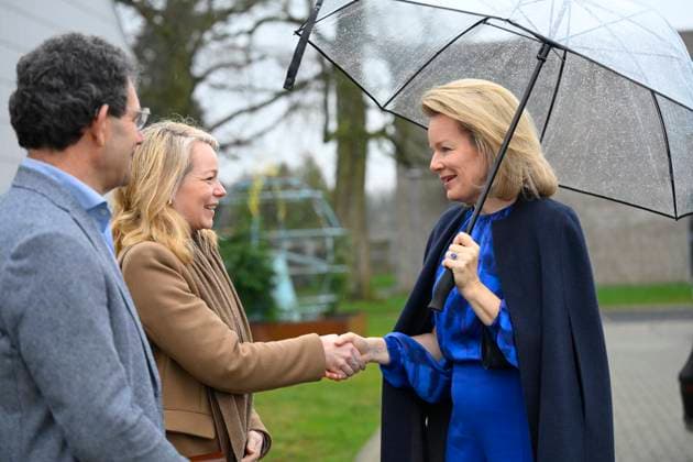 Queen Mathilde Visits Youth Care De Kering BRUSSELS, BELGIUM - MARCH 11: Queen Mathilde of Belgium pictured with Sanne Van Looy (N-VA) visiting the youth care department De Kering of non-profit Ter Loke on March 11, 2026 in Brussels, Belgium, 11 03 2026 Brussels Belgium  Copyright: xPhilipxReynaersx