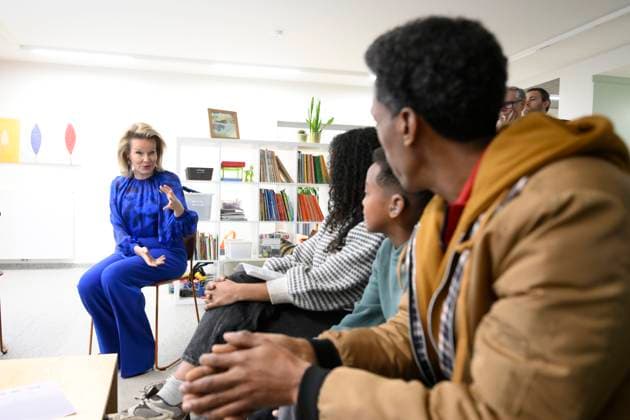 Queen Mathilde Visits Youth Care De Kering BRUSSELS, BELGIUM - MARCH 11: Queen Mathilde of Belgium pictured visiting the youth care department De Kering of non-profit Ter Loke on March 11, 2026 in Brussels, Belgium, 11 03 2026 Brussels Belgium  Copyright: xPhilipxReynaersx