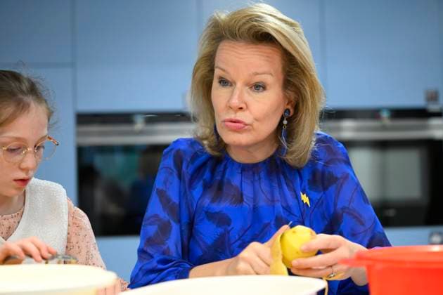 Queen Mathilde Visits Youth Care De Kering BRUSSELS, BELGIUM - MARCH 11: Queen Mathilde of Belgium pictured visiting the youth care department De Kering of non-profit Ter Loke on March 11, 2026 in Brussels, Belgium, 11 03 2026 Brussels Belgium  Copyright: xPhilipxReynaersx
