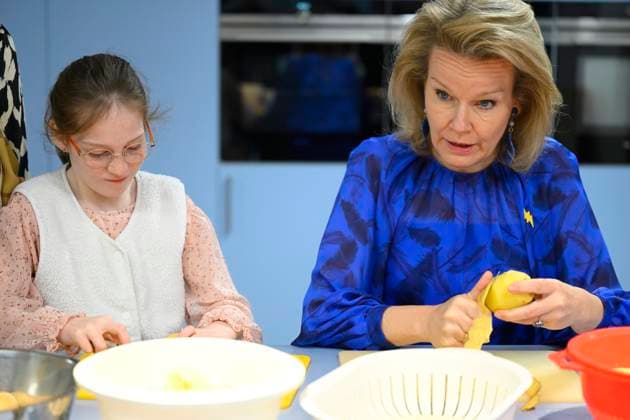 Queen Mathilde Visits Youth Care De Kering BRUSSELS, BELGIUM - MARCH 11: Queen Mathilde of Belgium pictured visiting the youth care department De Kering of non-profit Ter Loke on March 11, 2026 in Brussels, Belgium, 11 03 2026 Brussels Belgium  Copyright: xPhilipxReynaersx