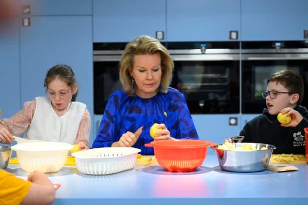 Queen Mathilde Visits Youth Care De Kering BRUSSELS, BELGIUM - MARCH 11: Queen Mathilde of Belgium pictured visiting the youth care department De Kering of non-profit Ter Loke on March 11, 2026 in Brussels, Belgium, 11 03 2026 Brussels Belgium  Copyright: xPhilipxReynaersx
