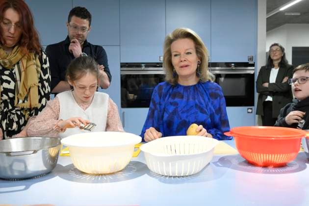 Queen Mathilde Visits Youth Care De Kering BRUSSELS, BELGIUM - MARCH 11: Queen Mathilde of Belgium pictured visiting the youth care department De Kering of non-profit Ter Loke on March 11, 2026 in Brussels, Belgium, 11 03 2026 Brussels Belgium  Copyright: xPhilipxReynaersx