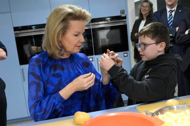 Queen Mathilde Visits Youth Care De Kering BRUSSELS, BELGIUM - MARCH 11: Queen Mathilde of Belgium pictured visiting the youth care department De Kering of non-profit Ter Loke on March 11, 2026 in Brussels, Belgium, 11 03 2026 Brussels Belgium  Copyright: xPhilipxReynaersx