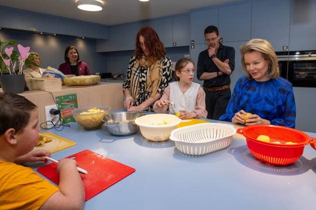 Queen Mathilde of Belgium is pictured during a royal visit to the De Kering youth support center run by the non-profit organisation Ter Loke in Malle, as part of the 11th edition of the Week van de Zorg (Care Week), on Wednesday 11 March 2026. Ter Loke is active in special youth care, family care and support for people with disabilities.  JONASxROOSENS 167129777