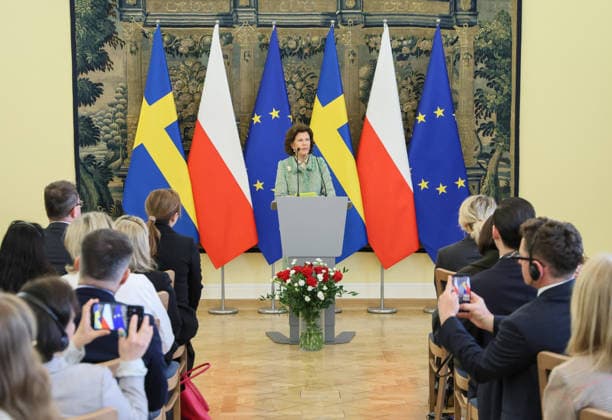 Swedish royal couple visits Poland Photo: Wojciech Olkusnik East News Queen Sylvia of Sweden attends a seminar on the Barnhaus model of child advocacy at the Sejm (lower house of Polish Parliament) on March 11, 2026 in Warsaw, Poland. The Swedish royal couple pays a three-day state visit to Poland focused on strengthening bilateral ties, defense, and security. EN_01673869_0026 