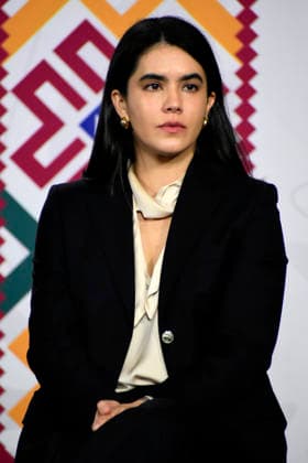 Mexico™s President Claudia Sheinbaum News Conference Google s Government Relations and Public Policy Manager for Mexico, Central America, and the Caribbean, Sofia Sanchez Velasco looks on during a news conference on the first voluntary collaboration agreement with digital platforms to combat violence against women, at the National Palace. on March 11, 2026 in Mexico City, Mexico. (Photo by Luis Barron Eyepix Group) Copyright: xLuisxBarronx xEyepixxGroupx LB_11032026_177906