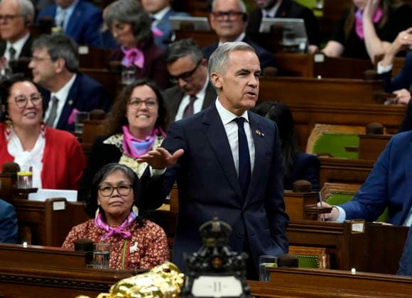 March 11, 2026, Ottawa, On, CAN: Prime Minister Mark Carney rises during Question Period in the House of Commons on Parliament Hill in Ottawa on Wednesday, March 11, 2026. Ottawa CAN  - ZUMAc35_ 20260311_zaf_c35_068 Copyright: xJustinxTangx