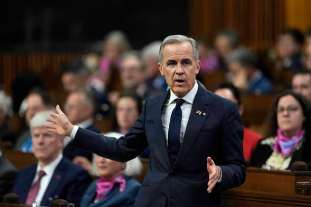 March 11, 2026, Ottawa, On, Canada: Prime Minister Mark Carney rises during Question Period in the House of Commons on Parliament Hill in Ottawa on Wednesday, March 11, 2026. Ottawa Canada  - ZUMAc35_ 20260311_zaf_c35_071 Copyright: xJustinxTangx