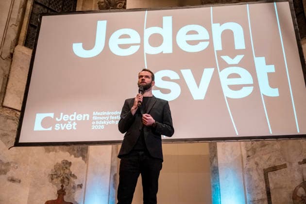 Opening ceremony of the 28th One World human rights documentary film festival on 11 March 2026 in Prague, Czech Republic. Festival director Ondrej Kamenicky. (CTKxPhoto VitxSimanek) CTKPhotoP2026031109393  CTKPhotoP2026031109393