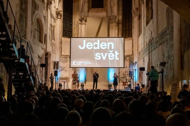 Opening ceremony of the 28th One World human rights documentary film festival on 11 March 2026 in Prague, Czech Republic. Festival director Ondrej Kamenicky. (CTKxPhoto VitxSimanek) CTKPhotoP2026031109368  CTKPhotoP2026031109368