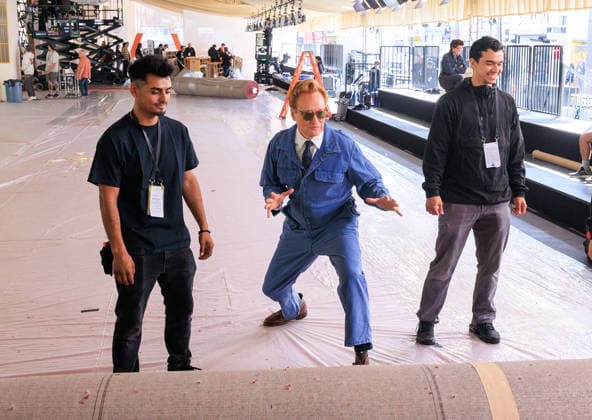 March 11, 2026, Hollywood, California, USA: 98th Oscars host Conan OÃ¢â‚¬â ¢Brien and assistants get ready to roll out the Red Carpet on Wednesday March 11, 2026 at the Dolby Theater in Hollywood, California for the upcoming Academy Awards. JAVIER ROJAS PI Hollywood USA - ZUMAp124 20260311_zaa_p124_028 Copyright: xJavierxRojasx