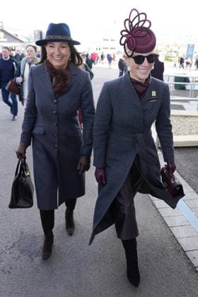 Ladies Day at Cheltenham Festival Carole Middleton and Zara Tindall attend Ladies Day at Cheltenham Festival, Cheltenham Racecourse, Cheltenham, Gloucestershire, UK, on the 11th March 2026 Picture by James Whatling Cheltenham Cheltenham Racecourse Gloucestershire United Kingdom  WHA-0810