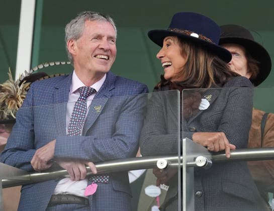 Ladies Day at Cheltenham Festival Brendan Moran and Carole Middleton cheer on the racing as they attend Ladies Day at Cheltenham Festival, Cheltenham Racecourse, Cheltenham, Gloucestershire, UK, on the 11th March 2026 Picture by James Whatling Cheltenham Cheltenham Racecourse Gloucestershire United Kingdom  WHA-0810