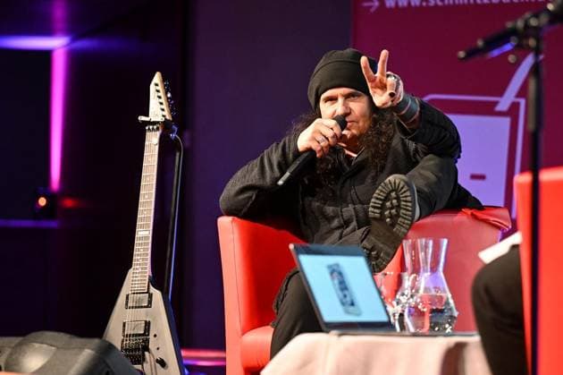 Mille (Kreator) präsentiert seine Biographie Exklusive Lesung und Gespräch mit Co-Autor Torsten Groß in Essen ** NUR FÜR REDAKTIONELLE ZWECKE ** EDITORIAL USE ONLY **<p>Mille (Kreator, links im Bild) präsentiert am Mittwoch, 11. März 2026 seine Biographie mit Co-Autor Torsten Groß im Marienforum im Mariengymnasium in Essen. Deutschland NRW Essen Copyright: VladimirxWegener