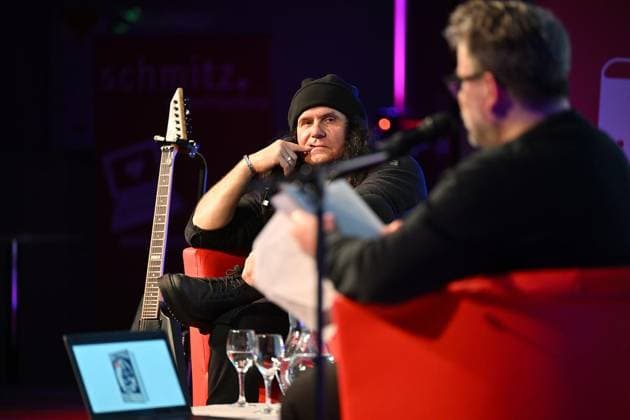 Mille (Kreator) präsentiert seine Biographie Exklusive Lesung und Gespräch mit Co-Autor Torsten Groß in Essen ** NUR FÜR REDAKTIONELLE ZWECKE ** EDITORIAL USE ONLY **<p>Mille (Kreator, links im Bild) präsentiert am Mittwoch, 11. März 2026 seine Biographie mit Co-Autor Torsten Groß im Marienforum im Mariengymnasium in Essen. Deutschland NRW Essen Copyright: VladimirxWegener