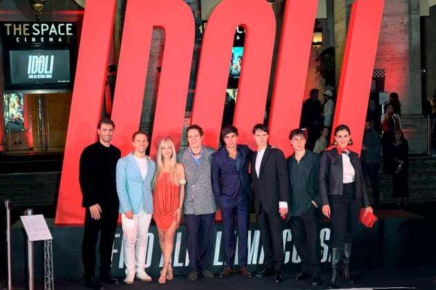 Mario Ermito, Mat Whitecross, Ana Mena, Claudio Santamaria, Oscar Casas, Saul Nanni, Matteo Paolillo und Alessandra Carrillo bei der Premiere des Kinofilms Idoli - Fino all ultima corsa Ãdolos Idols im Space Cinema Moderno. Rom, 11.03.2026