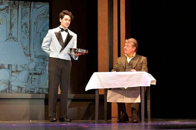 Adrian Djokic und Gerhard Mohr bei der Fotoprobe zum Theaterstück Bekenntnisse des Hochstaplers Felix Krull im Schlosspark Theater. Berlin, 11.03.2026