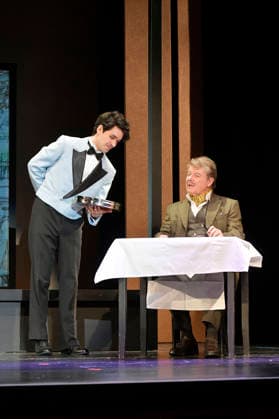 Adrian Djokic und Gerhard Mohr bei der Fotoprobe zum Theaterstück Bekenntnisse des Hochstaplers Felix Krull im Schlosspark Theater. Berlin, 11.03.2026