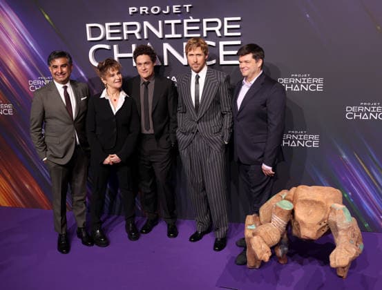 Projet Derniere Chance - Photocall Aditya Sood, Amy Pascal, Phil Lord, Ryan Gosling and Chris Miller attend the Projet Derniere Chance (Project Hail Mary) - Photocall on March 11, 2026 in Paris, France.  Copyright: xDFYx
