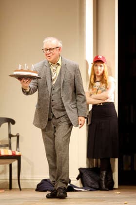 Joachim Krol und Christin Nichols bei der Fotoprobe zum Theaterstück Sophia oder Das Ende der Humanisten im Renaissance-Theater. Berlin, 11.03.2026