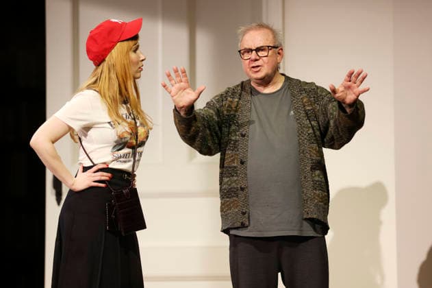 Christin Nichols und Joachim Krol bei der Fotoprobe zum Theaterstück Sophia oder Das Ende der Humanisten im Renaissance-Theater. Berlin, 11.03.2026