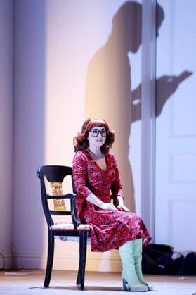Katharine Mehrling bei der Fotoprobe zum Theaterstück Sophia oder Das Ende der Humanisten im Renaissance-Theater. Berlin, 11.03.2026