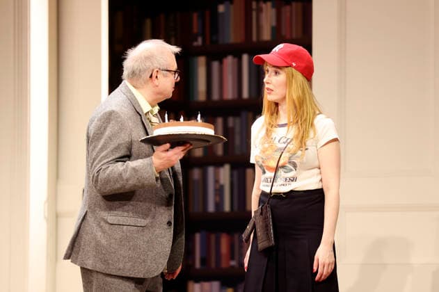 Joachim Krol und Christin Nichols bei der Fotoprobe zum Theaterstück Sophia oder Das Ende der Humanisten im Renaissance-Theater. Berlin, 11.03.2026