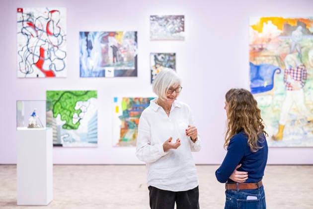 HELSINGBORG 2026 03 12 Artists Gittan Jönsson and Helena Olsson at Thursdays press preview of the new Helsingborg Konsthall and the exhibition Min stund pa jorden a large retrospective with Gittan Jönsson at Dunkers Kulturhus in Helsingborg CITY SWEDEN x50090x  Copyright: xJohanxNilssonx xTTx GITTAN JÖNSSON - HELSINGBORGS NYA KONSTHALL 80nzoplhEj0