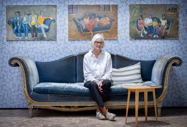 HELSINGBORG 2026 03 12 Gittan Jönsson is interviewed in her studio couch in the inner room at Thursdays press screening of the new Helsingborg Art Gallery and the exhibition My Moment on Earth, a major retrospective with Gittan Jönsson at Dunkers Kulturhus in Helsingborg CITY SWEDEN x50090x  Copyright: xJohanxNilssonx xTTx GITTAN JÖNSSON - HELSINGBORGS NYA KONSTHALL elLrJ87yyEY