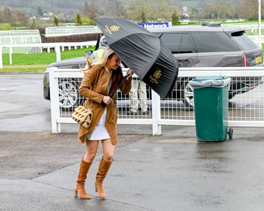 Bad weather at Cheltenham Racing Festival - Day Three Cheltenham, Gloucestershire Race goers battle against Bad weather at Cheltenham Racing Festival - Day Three Cheltenham, Gloucestershire, Credit:Jules Annan Avalon England  Copyright: xJulesxAnnanx xAvalonx 1082285933