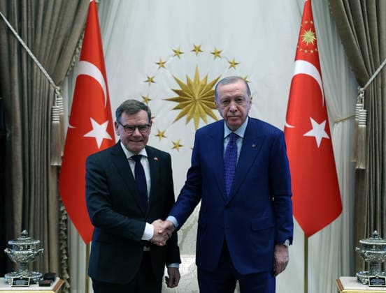 Turkish President Recep Tayyip Erdogan ANKARA, TURKIYE - MARCH 12: (----EDITORIAL USE ONLY - MANDATORY CREDIT - ‘TURKISH PRESIDENCY MUSTAFA KAMACI HANDOUT - NO MARKETING NO ADVERTISING CAMPAIGNS - DISTRIBUTED AS A SERVICE TO CLIENTS----) Turkish President Recep Tayyip Erdogan (R) receives Germany’s Foreign Minister Johann Wadephul (L) at the Presidential Complex in Ankara, Turkiye, on March 12, 2026. TUR Presidency Mustafa Kamaci Anadolu Ankara Turkey. Editorial use only. Please get in touch for any other usage.  Copyright: x2026xAnadoluxTURxPresidency MustafaxKamacix