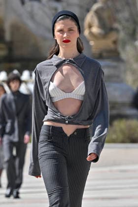 March 12, 2026, Madrid, Madrid, Spain: Model walks the runway during the opening show of OMODA MADRID ES MODA, at Plaza de EspaoÂ±a in Madrid, Spain. Madrid Spain  - ZUMAc312 20260312_zsp_c312_025 Copyright: xOscarxManuelxSanchezx