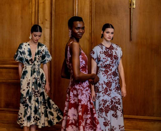 Juan Avellaneda presents his new Spring Summer 2026 collection Three models pose during the presentation of the Juan Avellaneda x See Iou Spring Summer 2026 collection, March 12, 2026, in Madrid Spain The Avellaneda event adopts the format of an exclusive trunk show The Juan Avellaneda x See Iou collaboration, active since 2020, fuses the timeless elegance and Mediterranean spirit of the designer - known for his floral prints and tailoring - with the ethical and sustainable approach of See Iou, active since 2020, fuses the timeless elegance and Mediterranean spirit of the designer - known for his floral prints and tailoring - with the ethical and sustainable approach of See Iou, offering affordable womens fashion made in Spain 12 MARCH 202  Copyright: xRicardoxRubiox 7361573