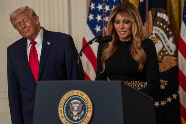 March 12, 2026, Washington, Dc, United States: President DONALD TRUMP and First Lady MELANIA TRUMP hosted a WomenÃ¢â‚¬â ¢s History Month observance at the White House on March 12, 2026. Washington United States - ZUMAl312 20260312_znp_l312_003 Copyright: xAndrewxLeydenx