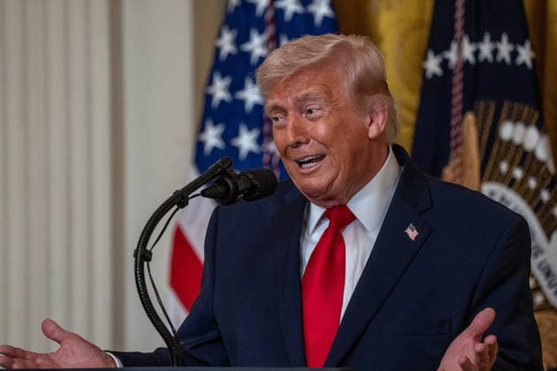 March 12, 2026, Washington, Dc, United States: President DONALD TRUMP and First Lady MELANIA TRUMP hosted a WomenÃ¢â‚¬â ¢s History Month observance at the White House on March 12, 2026. Washington United States - ZUMAl312 20260312_znp_l312_024 Copyright: xAndrewxLeydenx