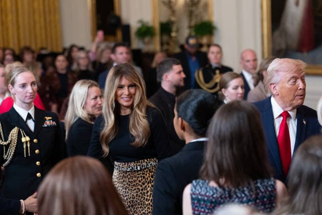 March 12, 2026, Washington, Dc, United States: President DONALD TRUMP and First Lady MELANIA TRUMP hosted a WomenÃ¢â‚¬â ¢s History Month observance at the White House on March 12, 2026. Washington United States - ZUMAl312 20260312_znp_l312_030 Copyright: xAndrewxLeydenx
