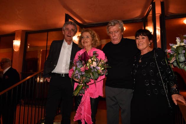 Bernd Schadewald,Michaela May und Sigmar Sollbach mit Ehefrau Claudia Premiere Der Abschiedsbrief Komödie im Hotel Bayerischen Hof Theater München 12. März 2026