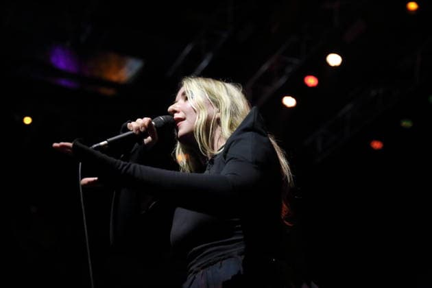 Katie Stelmanis alias Austra bei einem Konzert im Kesselhaus in Berlin, 12. März 2026. Austra Konzert Berlin
