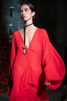 Juana Martín - MadridEsModa Fashion Week Madrid - 12 Mar 2026 A model walks the runway wearing a design by Juana Martín during the MadridEsModa Fashion Week de Madrid at the Academia San Fernando. Madrid Spain Copyright: xAtilanoxGarciax xSOPAxImagesx photos08223