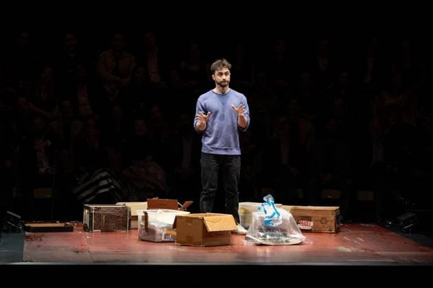 March 12, 2026, Bronx, New York, USA: Daniel Radcliffe bows during curtain call at opening night for Every Brilliant Thing at Hudson Theatre in New York, NY on March 12, 2026. Bronx USA - ZUMAr339 20260312_znp_r339_031 Copyright: xLevxRadinx