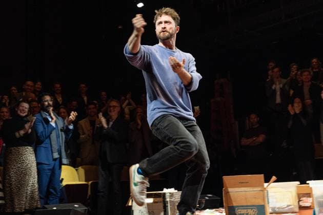 March 12, 2026, Bronx, New York, USA: Daniel Radcliffe bows during curtain call at opening night for Every Brilliant Thing at Hudson Theatre in New York, NY on March 12, 2026. Bronx USA - ZUMAr339 20260312_znp_r339_111 Copyright: xLevxRadinx