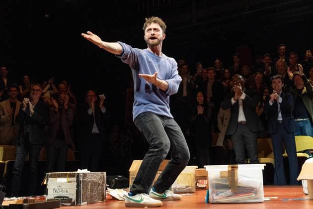 March 12, 2026, Bronx, New York, USA: Daniel Radcliffe bows during curtain call at opening night for Every Brilliant Thing at Hudson Theatre in New York, NY on March 12, 2026. Bronx USA - ZUMAr339 20260312_znp_r339_112 Copyright: xLevxRadinx