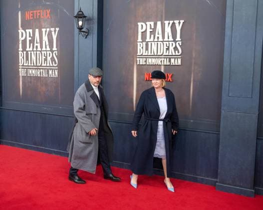 Kino, Filmpremiere von Peaky Blinders, The Immortal Man im Kino International in Berlin, im Bild, v. l. Trainer Steffen Baumgart (1. FC Union Berlin) und Frau Katja, 12.03. 2026, Copyright: xMatthiasxKochx