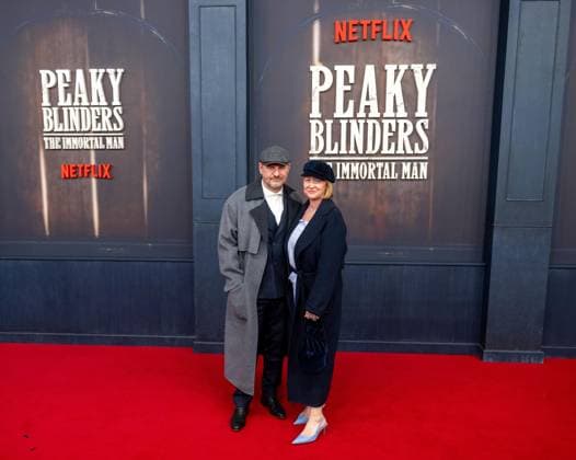 Kino, Filmpremiere von Peaky Blinders, The Immortal Man im Kino International in Berlin, im Bild v. l. Trainer Steffen Baumgart (1. FC Union Berlin) und Frau Katjam 12.03. 2026, Copyright: xMatthiasxKochx